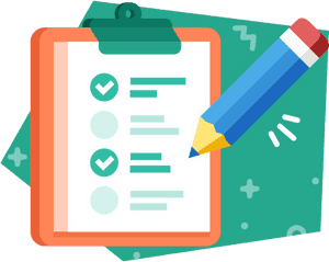 Checklist Clipboardand Pencil Illustration PNG with transparent background