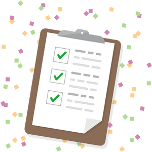 Checklist With New Year's Confetti In Background - New Year Finance Resolution, HD Png Download PNG image with transparent background