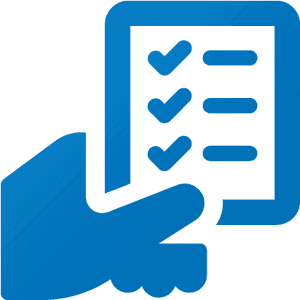 Checklist Icon Blue Background PNG with transparent background