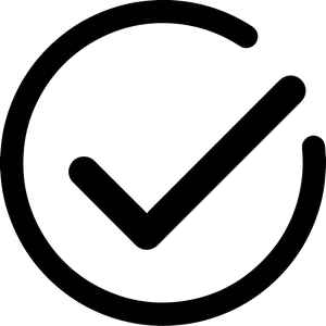 Checkmark Symbol Black Background PNG Image