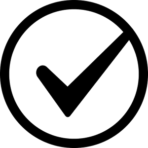 Checkmark Symbol Black Background PNG image with transparent background