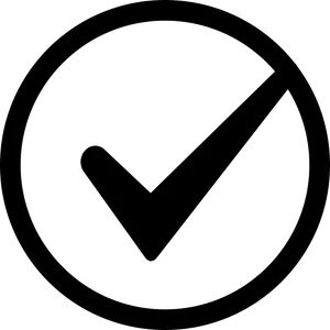 Checkmark Symbol Black Background PNG Image