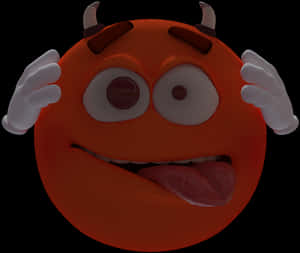 Cheeky Devil Emoji Expression PNG image with transparent background