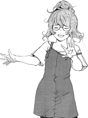 Cheerful Anime Girl Peace Sign PNG image with transparent background