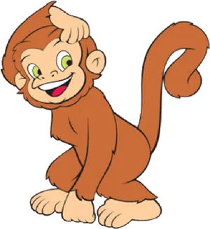 Cheerful Cartoon Monkey PNG Image