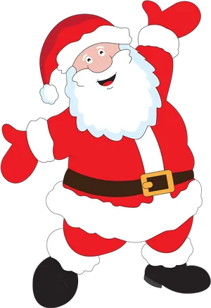 Cheerful Cartoon Santa Claus PNG Image