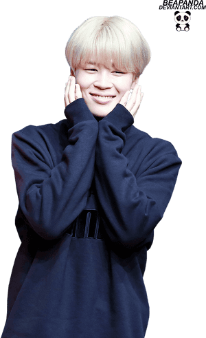 Cheerful Jimin Cute Pose PNG image with transparent background
