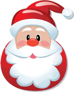 Cheerful Santa Claus Cartoon Portrait PNG Image