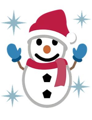 Cheerful Snowman Cartoon Christmas PNG Image