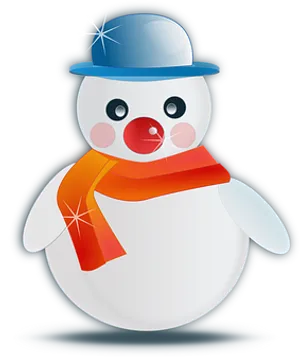 Cheerful Snowman Illustration PNG Image