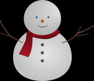 Cheerful Snowman Illustration PNG image with transparent background