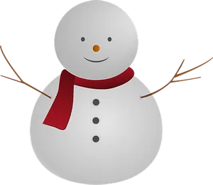 Cheerful Snowman Illustration PNG Image