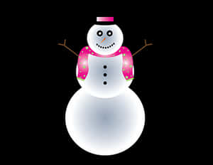 Cheerful Snowman Illustration PNG image with transparent background