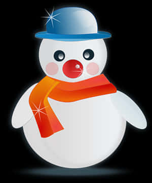 Cheerful Snowman Illustration PNG image with transparent background