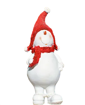 Cheerful Snowman Red Hat Scarf PNG Image