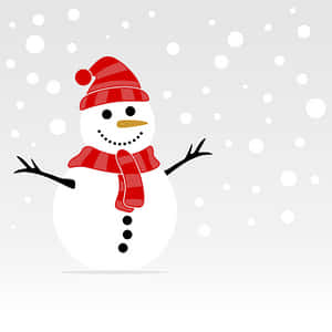 Cheerful Snowman Winter Scene PNG with transparent background