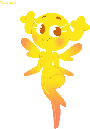 Cheerful Yellow Cartoon Character PNG Image