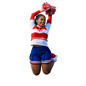 Cheerleader Jumping High PNG xby PNG image with transparent background