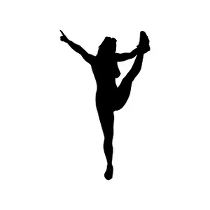 Cheerleader Silhouette High Kick PNG Image