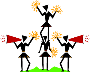 Cheerleading Stunt Performance PNG image with transparent background