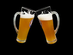 Cheers With Beer Glasses PNG image with transparent background