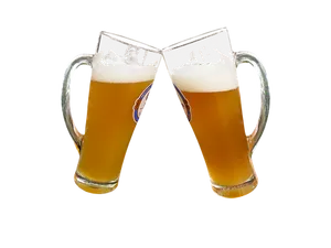 Cheers With Beer Glasses PNG Image