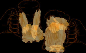 Cheerswith Beer Mugs Illustration PNG image with transparent background