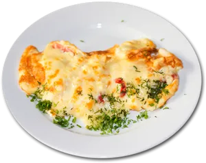 Cheese Omelette Herbs Plate PNG Image