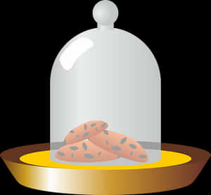 Cheese Wedge Under Glass Dome PNG image with transparent background