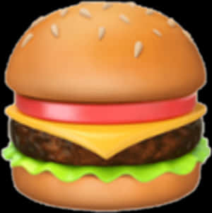 Cheeseburger Emoji Graphic PNG with transparent background