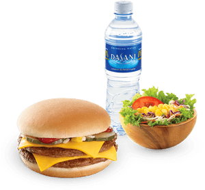 Double Cheeseburger Delight 500 Meal With Dasani Water - Double Cheeseburger Paket, HD Png Download PNG image with transparent background