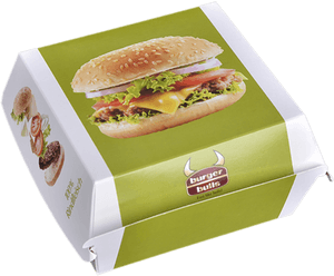 Cheeseburger Packaging Design PNG image with transparent background