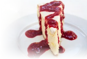 Cheesecakewith Raspberry Drizzle PNG Image