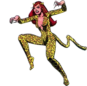 Cheetah_ Comics_ Character_ Action_ Pose PNG Image