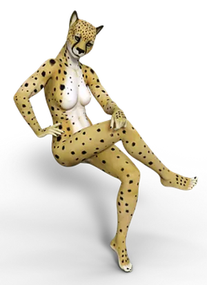 Cheetah Humanoid Artwork PNG Image