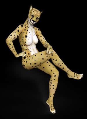 Cheetah Inspired Body Art PNG image with transparent background