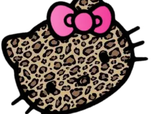 Cheetah Print Bow Head Silhouette PNG Image