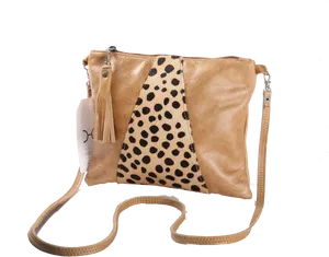 Cheetah Print Crossbody Bag PNG Image