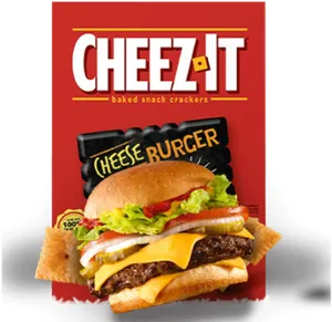 Cheez It Cheeseburger Flavor Promotion PNG Image