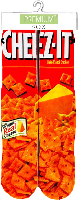 Cheez It Themed Socks Packaging PNG Image