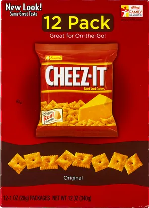 Cheez It12 Pack Original Snack Crackers PNG Image