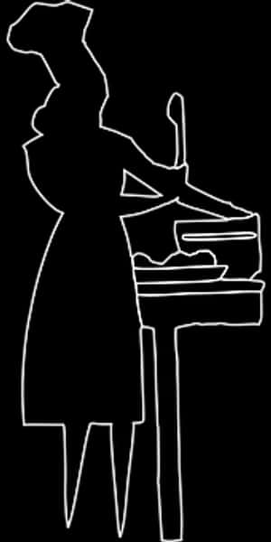 Chef Cooking Outline PNG image with transparent background