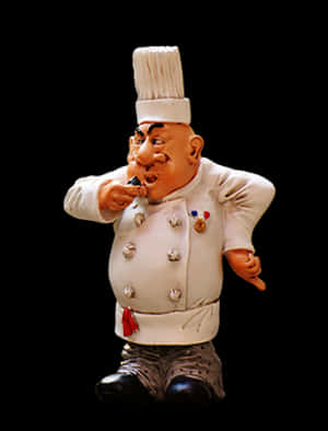 Chef Figurine Tasting Food PNG image with transparent background