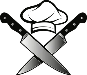 Chef Hatand Crossed Knives Logo PNG Image