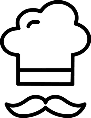 Chef Hatand Mustache Icon PNG with transparent background
