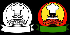 Chef Pizza Logo Comparison PNG image with transparent background