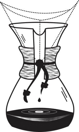 Chemex Coffee Maker Illustration PNG with transparent background
