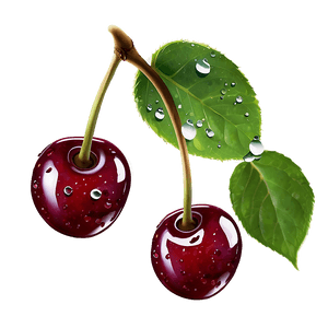 Cherries with Drops PNG rxk PNG image with transparent background