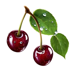 Cherries With Drops Png Rxk PNG Image