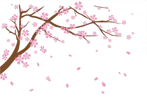 Cherry Blossom Branch Artistic Representation PNG Image